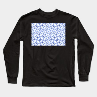 Watercolor Cobalt Blue Diamond Pattern Long Sleeve T-Shirt